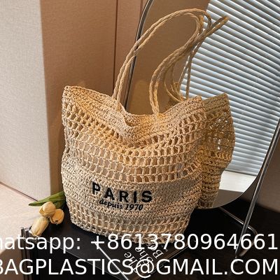 Find Similar Icon Summer Beach Holiday Dress Luxury Lady Casual Underarm Handbag Slouch Crochet Straw Raffia Tote Shopping Travel Bucket Bag