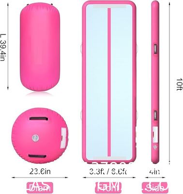Inflatable Gymnastics Air Roller Set, Tumble Rolling Air Roller Gymnastics Barrel With Electric Pump For Kids Adults Home Outdoor Gymnastic Training Cheerleading Yoga