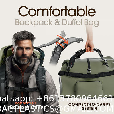 Large Waterproof Duffel Bag Rolltop Dry Backpack Duffle Bags For Kayaking, Rafting, Boating, Swimming, Camping, Travel, Gym, Beach, 60L/80L