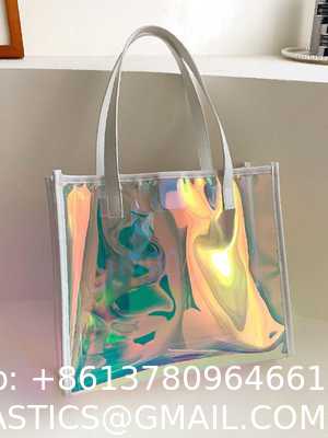 Eco-Friendly Waterproof Convenience Laser Pvc Beach Tote Bag Tote Pvc Bag Customizable Purses Ladies Transparent Jelly Tote Handbags Women PVC Hand Bags