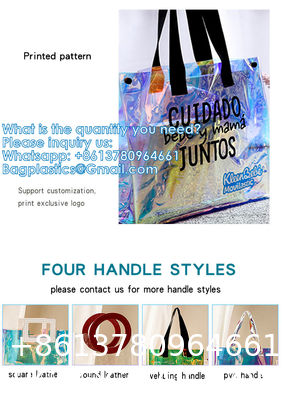 Eco-Friendly Waterproof Convenience Laser Pvc Beach Tote Bag Tote Pvc Bag Customizable Purses Ladies Transparent Jelly Tote Handbags Women PVC Hand Bags