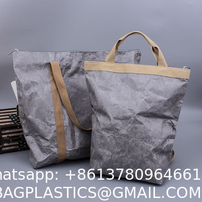Durable Kraft Paper Tyvek Tote Handbag Eco Friendly Custom Printed Fashion Personalized Waterproof Messenger Bag High Quality Tyvek Tote Bag
