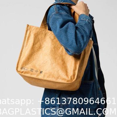 sustainable recycled shopper tote Tyvek Paper Tote Bags Custom Eco-Friendly Simple Vintage Reusable Tyvek Paper Tote Bag Dupont Tyvek Shopping Bag