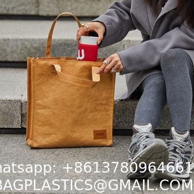 sustainable recycled shopper tote Tyvek Paper Tote Bags Custom Eco-Friendly Simple Vintage Reusable Tyvek Paper Tote Bag Dupont Tyvek Shopping Bag