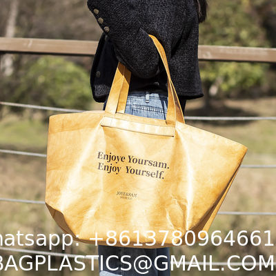 Tyvek And Kraft Paper Tote Bag, Large Size With Long Strap, Washable Eco Friendly Bag For Home, Office, Travel Tote Bag Women’s Kraft Paper Work Handbags Purses with Top Handle