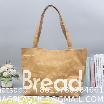 Tyvek And Kraft Paper Tote Bag, Large Size With Long Strap, Washable Eco Friendly Bag For Home, Office, Travel Tote Bag Women’s Kraft Paper Work Handbags Purses with Top Handle