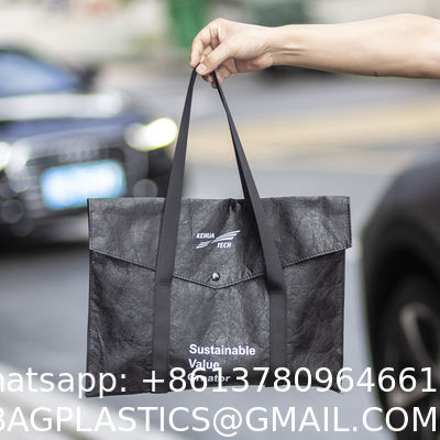 Washable Tyvek Kraft Paper Shopping Bag Print On Demand High Quality Products Accept Customization Dupont Paper Tote Bag Unique Design Suit Your Preferences