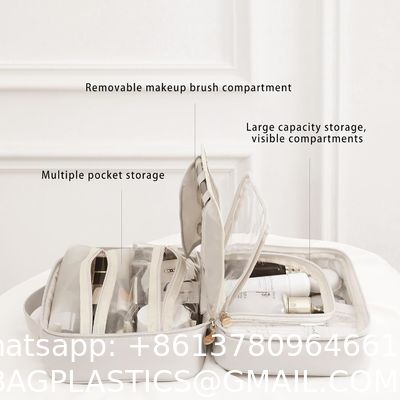 Travel Toiletry Bag for Women, Makeup Bag& Cases, Waterproof Makeup Organizer, Large Capacity Outdoor Travel Toiletries And Cosmetics Bag Three Piece Set Customization Convenient Storage Bag