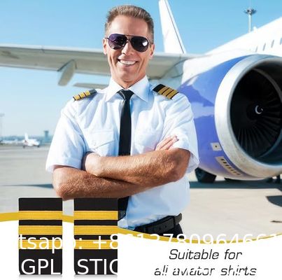 Professional Uniform Bars Airline Pilot Epaulets, Four Bars Captain Shoulder Boards Insignia Sliders Cosplay Epaulette Sliders