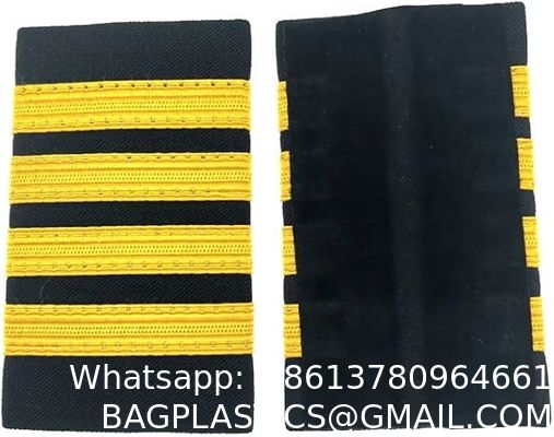 Professional Uniform Bars Airline Pilot Epaulets, Four Bars Captain Shoulder Boards Insignia Sliders Cosplay Epaulette Sliders