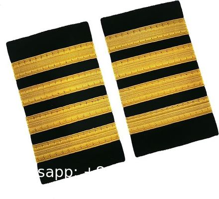 Professional Uniform Bars Airline Pilot Epaulets, Four Bars Captain Shoulder Boards Insignia Sliders Cosplay Epaulette Sliders