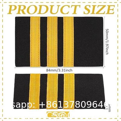 Professional Uniform Bars Airline Pilot Epaulets, Four Bars Captain Shoulder Boards Insignia Sliders Cosplay Epaulette Sliders