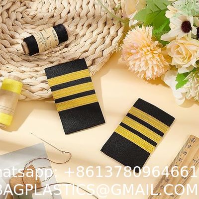 Professional Uniform Bars Airline Pilot Epaulets, Four Bars Captain Shoulder Boards Insignia Sliders Cosplay Epaulette Sliders