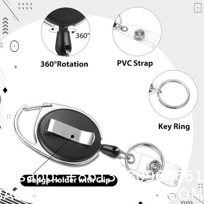 Pack Badge Holder Retractable Clip Heavy Duty Reels With Vertical Sliding ID Badge Holder Black Hard Plastic For Women Nurse Teacher Student