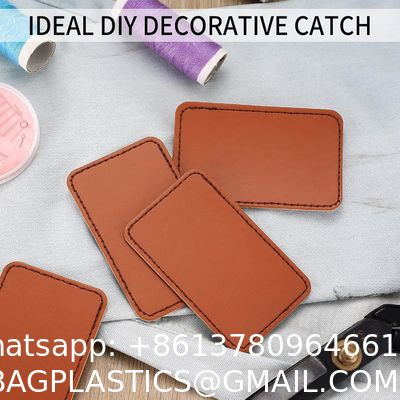 Leatherette Hat Patches With Adhesive, Blank Rectangle Faux Leather Patches For Custom Hats Clothes Bags DIY Crafts Fabric Repair Sew Laser Supplies