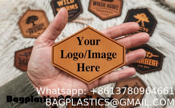 Customized Stamping Logo Eco Friendly Embossed Leather Tags Leather Patch Sewing Iron On Leather Labels For Clothes Garment Hat