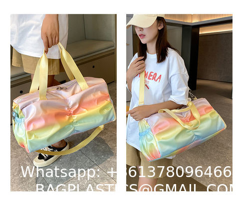 Sports Duffel Travel Bag, Gym Bag With Shoes Compartment,Sports Duffle Bag For Girls,Waterproof Travel Gym Tote Bags For Women,Purple