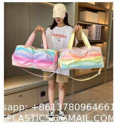 Gym Bag Sports Duffle Bag With Wet Pocket Weekender Overnight Bag With Waterproof Shoe Pouch And Air Hole For Girls Kids Women Travel Foldable Bag