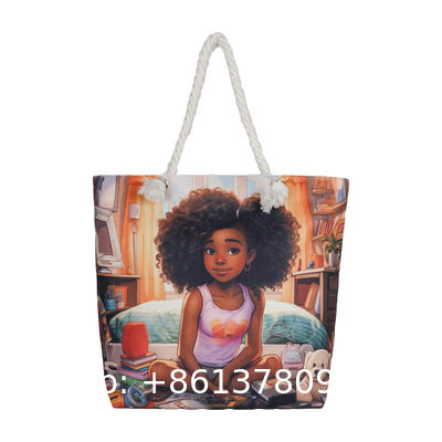 Wholesale Women'S Printed Handbags, Tote Bags, Lightweight Thick Rope Shoulder Bags, Fashionable And Artistic Versatile Beach Bags