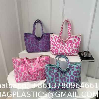 Popular Forest Black Girl Print Shoulder Bag Thick Rope Tote Bag Fashionable Large Capacity Women'S Bag Manufacturer Wholesale