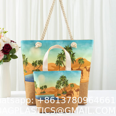 New Fashion Canvas Beach Bag Women'S Shoulder Bag Simple Tote Bag Large Capacity Shoulder Handbag Purchase