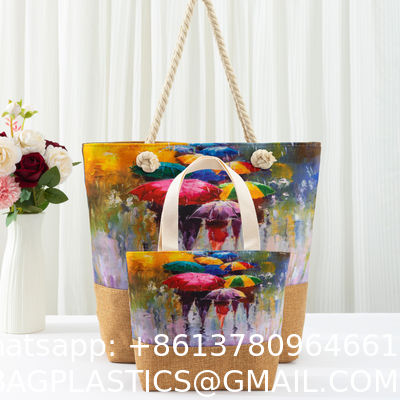 New Fashion Canvas Beach Bag Women'S Shoulder Bag Simple Tote Bag Large Capacity Shoulder Handbag Purchase