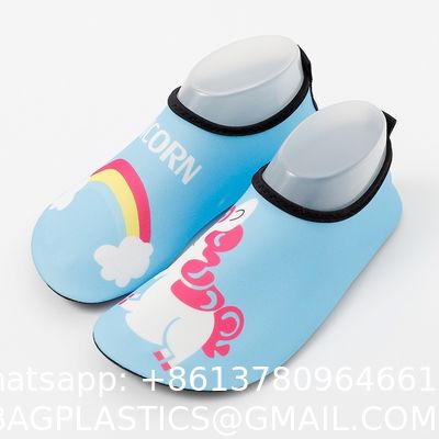 New Children'S Beach Shoes With Cartoon Soft Soles And Non-Slip Printing, Outdoor Wading And Creek Tracing Shoes, Indoor Socks And Shoe Covers