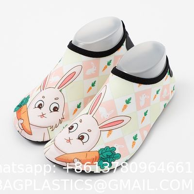 New Children'S Beach Shoes With Cartoon Soft Soles And Non-Slip Printing, Outdoor Wading And Creek Tracing Shoes, Indoor Socks And Shoe Covers