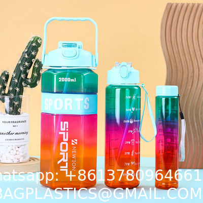 Water Bottle, 32oz Motivational Sports Water Bottle With Time Marker - Times To Drink - Tritan, BPA Free, Wide Mouth Leakproof, Clear (1 Bottle)