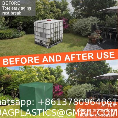 IBC Tote Cover For 1000L Outdoor 275 Gallon Rain Barrel UV Resistant Waterproof Outdoor IBC Covers Outdoor Water Tank Covers Waterproof, 275 Gallon for 420D 1000L Garden Water Tank and Rain Barrel