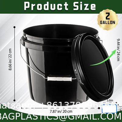 Gallon Bucket With Lid And Handle, Large Plastic Storage Paint Pail Brine, Fermenting For Beer, Wine Or Any Other Fermented Beverage Liter Round Plastic Bucket Thickened and Covered for Paint Engine