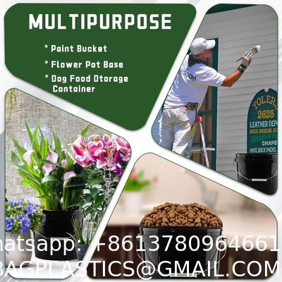 Gallon Bucket With Lid And Handle, Large Plastic Storage Paint Pail Brine, Fermenting For Beer, Wine Or Any Other Fermented Beverage Liter Round Plastic Bucket Thickened and Covered for Paint Engine