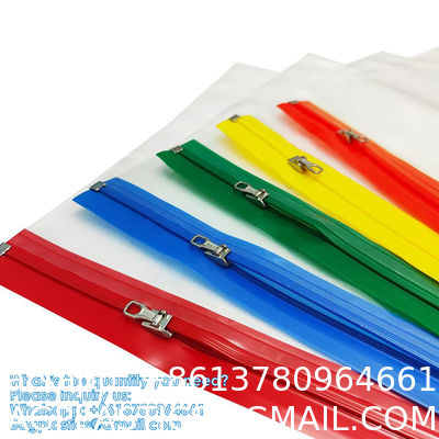 Zipper Pouch Bags, Clear Waterproof Document Bag, Assorted Color File Pockets, Large Capacity Plastic File Jackets, Multipurpose For Travel School Office And Home