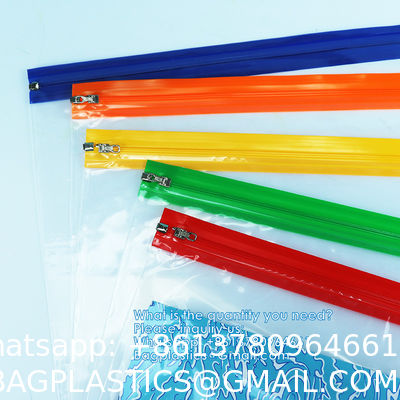 Zipper Pouch Bags, Clear Waterproof Document Bag, Assorted Color File Pockets, Large Capacity Plastic File Jackets, Multipurpose For Travel School Office And Home