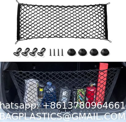 Cargo Net Stretchable, Car Exterior Accessories, Adjustable Elastic Trunk Storage Net With Hook For SUVs, Cars And Trucks Cargo Nets Durable Truck Trailer Netting UV Treatment Custom Cutting