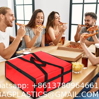 Reusable Hot Food Delivery Grocery Bag Insulated Food Thermal Pizza Shopping Bag Insulated Cooler Tote Bag Insulated Square Cooler with Logo Fresh Pizza Food Delivery Handle Wholesale Wine Cooler Bag