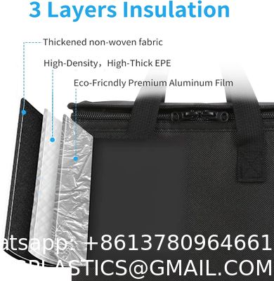 Reusable Hot Food Delivery Grocery Bag Insulated Food Thermal Pizza Shopping Bag Insulated Cooler Tote Bag Insulated Square Cooler with Logo Fresh Pizza Food Delivery Handle Wholesale Wine Cooler Bag