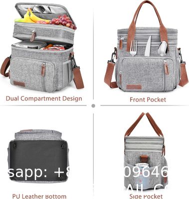 Lunch Box & Lunch Bag for Women Men, Large Insulated Adult Lunch Box Leakproof Lunchbox Cooler Bag for Work Picnic Beach,16L, Reusable Non Woven Part Aluminum Foil Non-woven Fabric Thermal Insulation