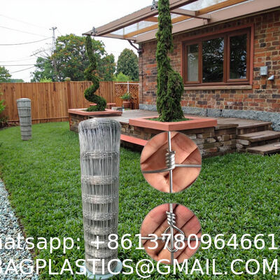 14 Gauge 4ft × 328ft Cattle Fence Panels, Farm Fence Grassland Fencing, For Yard Garden And Animal Protection Galvanized Fixed Knot Farm Fencing Wire for Deer Cattle Sheep Safety Use