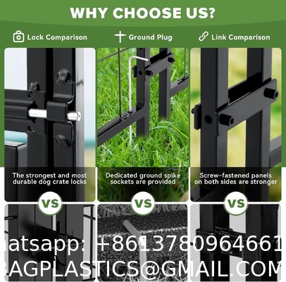 Outdoor Dog Enclosure Heavy Duty Dog Kennel House Mesh Dog Big Cage Pet Kennel Steel Fence with Secure Lock High Quality Dog Cage Dog Cages Metal Kennels