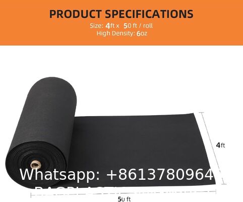 Geotextile Landscape, 4ft X 50ft & 6oz Geotextile Fabric, PP Drainage 350N Tensile Strength & 440N Load Capacity, For Driveway & Road Stabilizationr, Erosion Control, French Drains