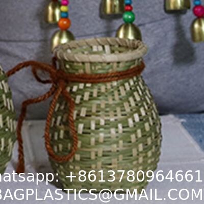 Handmade Woven Basket, Bamboo Baskets, Wall Hanging Basket For Fishing, Bamboo Decorative Storage Bins For Organizing PE Baskets Polypropylene Basket Pp Yarn Basket Wooden Room Dividers Bamboo Room