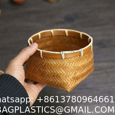 Home Handmade Woven Natural Bamboo Storage Basket Round Bamboo Flower Basket Bamboo Baskets of Necessary Kitchen Utensils Fruit and Candy Can Be Used As Gifts for Phuong Duy Handicrafts