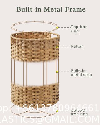 Large Laundry Hamper Laundry Basket Round Handwoven Wicker Laundry Baskets Rattan Laundry Basket With Removable Bag Handles 2 Mesh Bags For Living Room Bedroom Natural