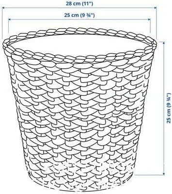 Water Hyacinth Wicker Planter Basket, Small Round Woven Basket For Plants With Metal Pot, Indoor Wicker Plant Pot Eco-Friendly Water Hyacinth Woven Plant Pot – Round Basket with Inner Saucer, Deco