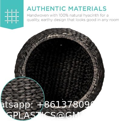 Products Vintage Multipurpose Hyacinth Storage Basket, Plant DéCor, Handwoven Organizer Tote For Bedroom, Living Room, Bathroom, W/Lid - Natural