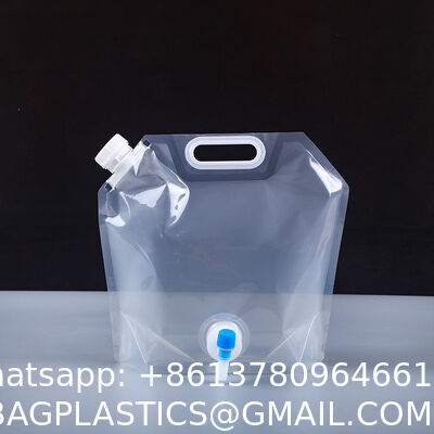 Water Storage bag Hydration Reservoir Factory 5L 10L 20L Collapsible Kangen Water Carrier Custom Logo Expandable Pouch Storage Foldable Spout Pouch With Plastic Bag