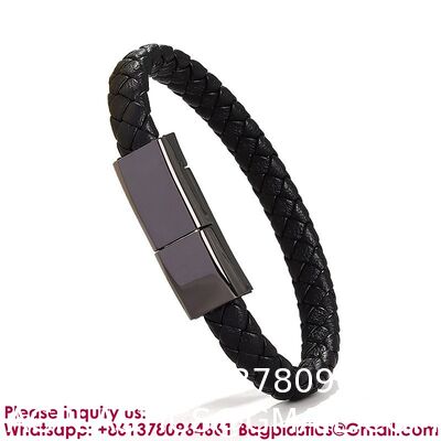 USB C To USB C Short Charging Cable 7.9in Portable Fashion Fast Bracelet Charger Wrist Data Transfer Cord For IOS Huawei Samsung Galaxy LG Android