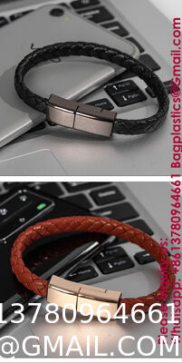 USB 3.0 Multicolor Type-C Fast Charging Data Feng Shui Bracelet Cable: Midnight Guardian · Onyx Energy Bracelet Wristband Design Charger Leather Bracelet Portable Travel Charger, Braided Cord