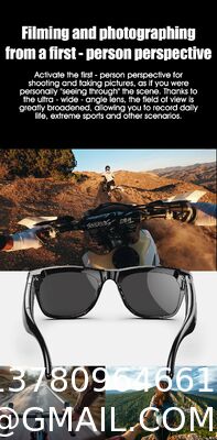 AI Smart Glasses with Camera, 1080P Video Recording Glasses, 8MP Camera Glasses, Real Time Translation, ChatGPT AI Voice Assistant, Open-Ear Audio,Sunglasses  Color-Changing Clear and Green Lense